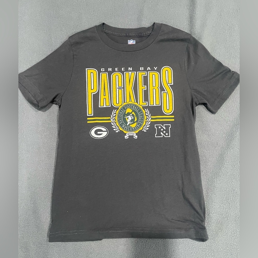 Boys Green Bay Packers grey cotton tee used good condition size 7/8 - Picture 3 of 6